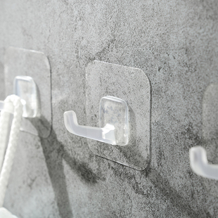 日式无痕挂钩加长多用厨房厨具壁挂收纳钩子透明门后挂衣服钩2369