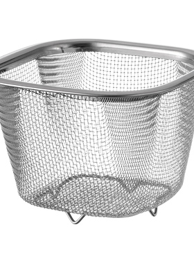 日式迷你方篮304不锈钢细孔网篮沥水篮小号水果篮淘洗米筛.8069