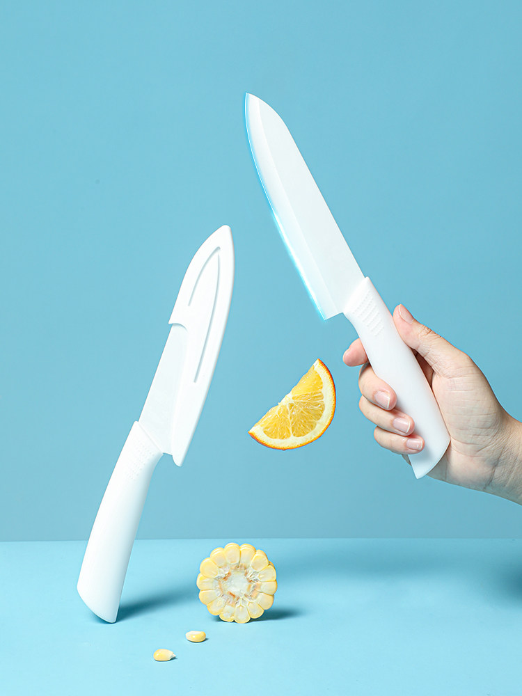 大号陶瓷刀6寸厨师刀带鞘手感好不生锈切水果菜刀【迭代白】4080