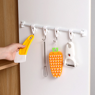 厨柜门内侧收纳挂杆超细伸缩杆扁型杆子挂钩挂杆省空间伸缩置物架