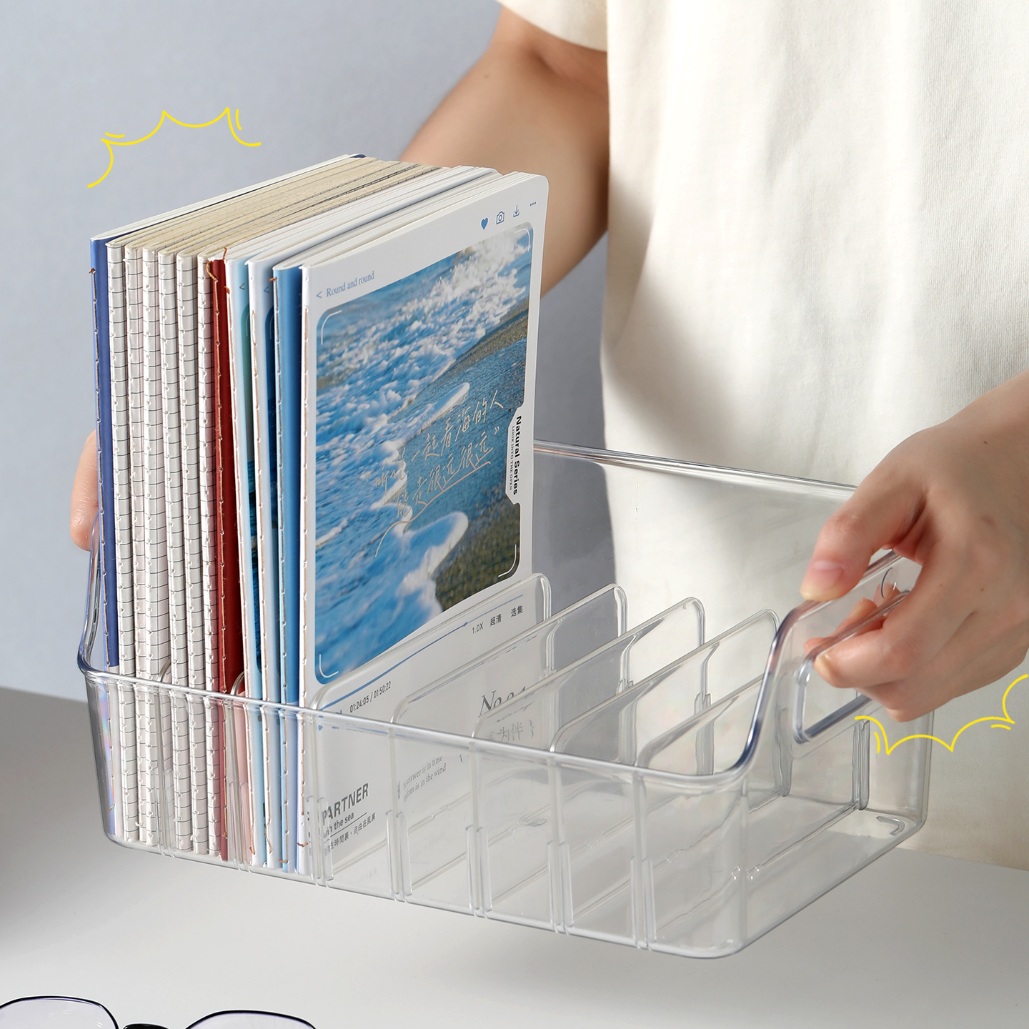 书桌收纳置物架亚克力可拆分隔板