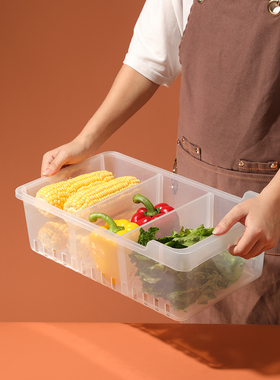 日式加长收纳篮深柜专用置物架带隔板整理篮冰箱冷藏分类筐.4188