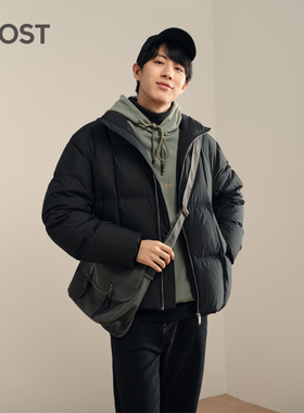 MOST男装新款男士羽绒服90白鸭绒立领冬季面包服外套C110120002