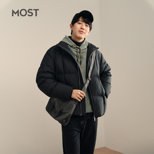 MOST男装新款男士羽绒服90白鸭绒立领冬季面包服外套C110120002
