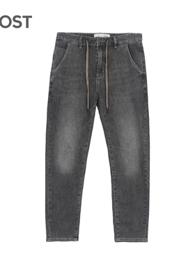 MOST/男装夏季黑灰色牛仔裤男士抽绳新款潮流休闲长裤C203203012