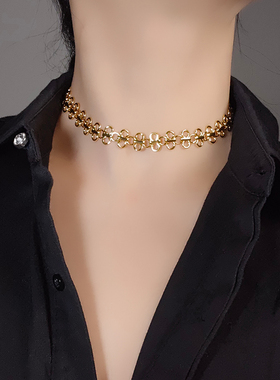 四叶草女法式复古锁骨链短款项链