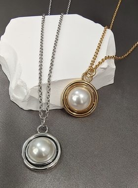 珍珠吊坠秋冬长款项链女毛衣链潮