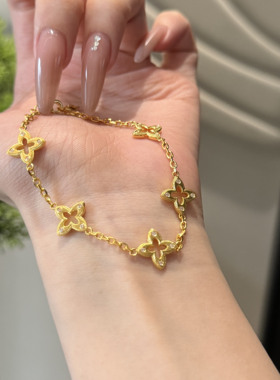 足金999水贝黄金双面飞镖五花链