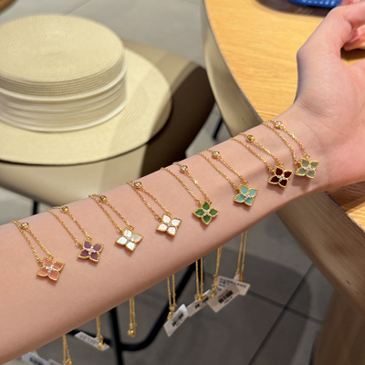 古法5D手串手链足金999水贝黄金中古风单花套链红2025新款送礼