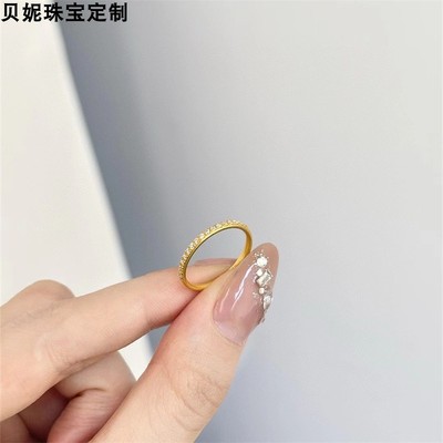 5D无氢工艺999足金排钻戒指