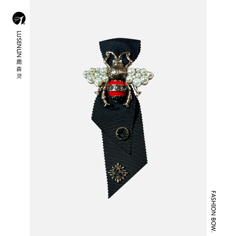 鹿森灵复古小香风领带原创设计