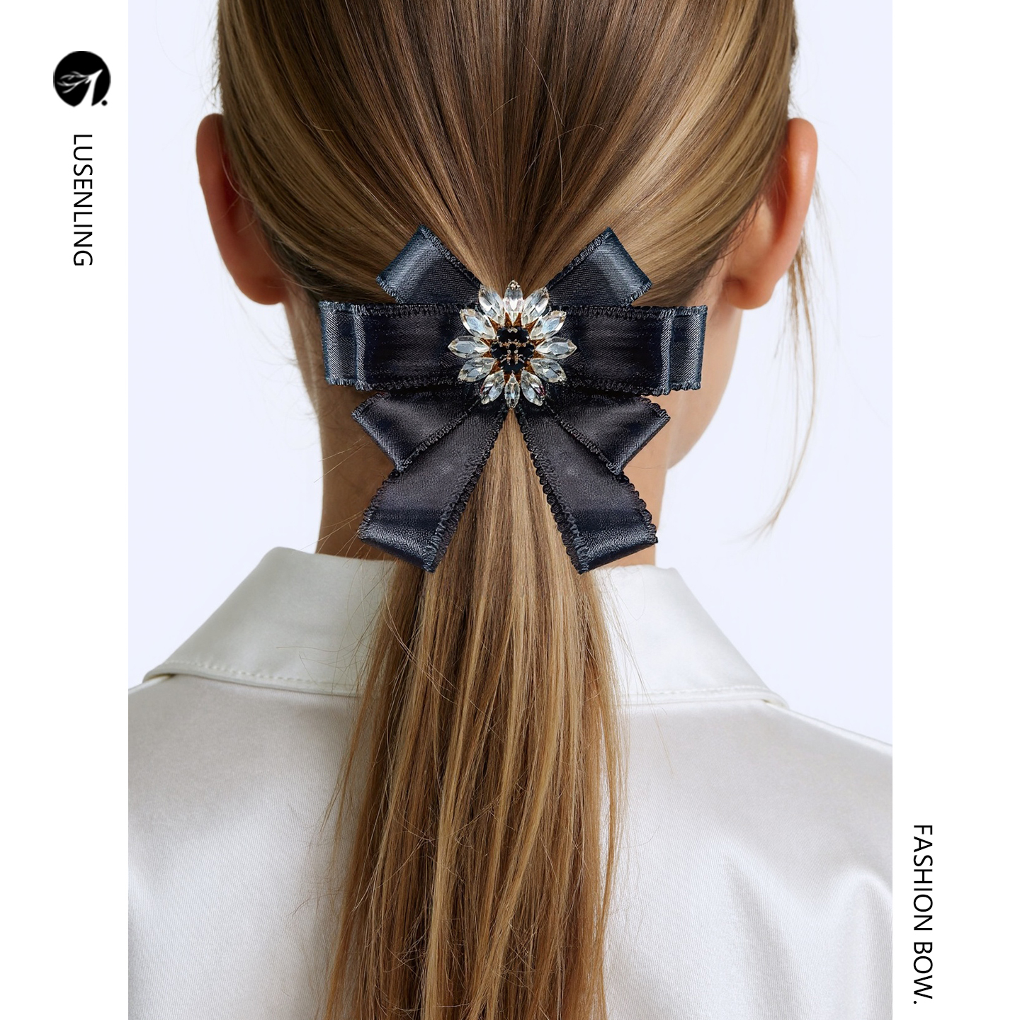 韩国水钻蝴蝶结发饰后脑勺发夹