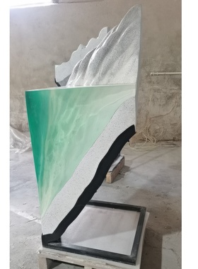 售楼处海洋雕塑酒店大堂过道透明树脂摆件别墅客厅玄关落地装饰品