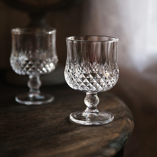 超美钻石光影刻花优质玻璃高脚杯红酒杯冷饮杯汽水杯甜品杯