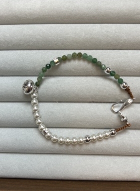 清新复古手工手链绿色春夏叠戴