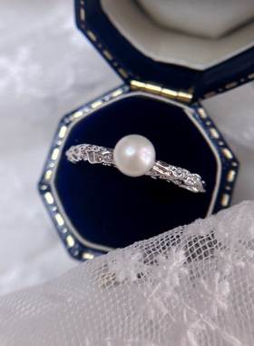 淡水珍珠气质开口戒指通勤百搭素雅温柔中指食指戒指环