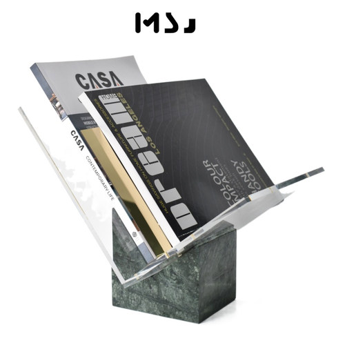 北欧大理石书架简约客厅杂志架
