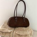 肉肉陈Whiterm韩版 秋冬复古绒面单肩腋下包手拎通勤波士顿法棍包