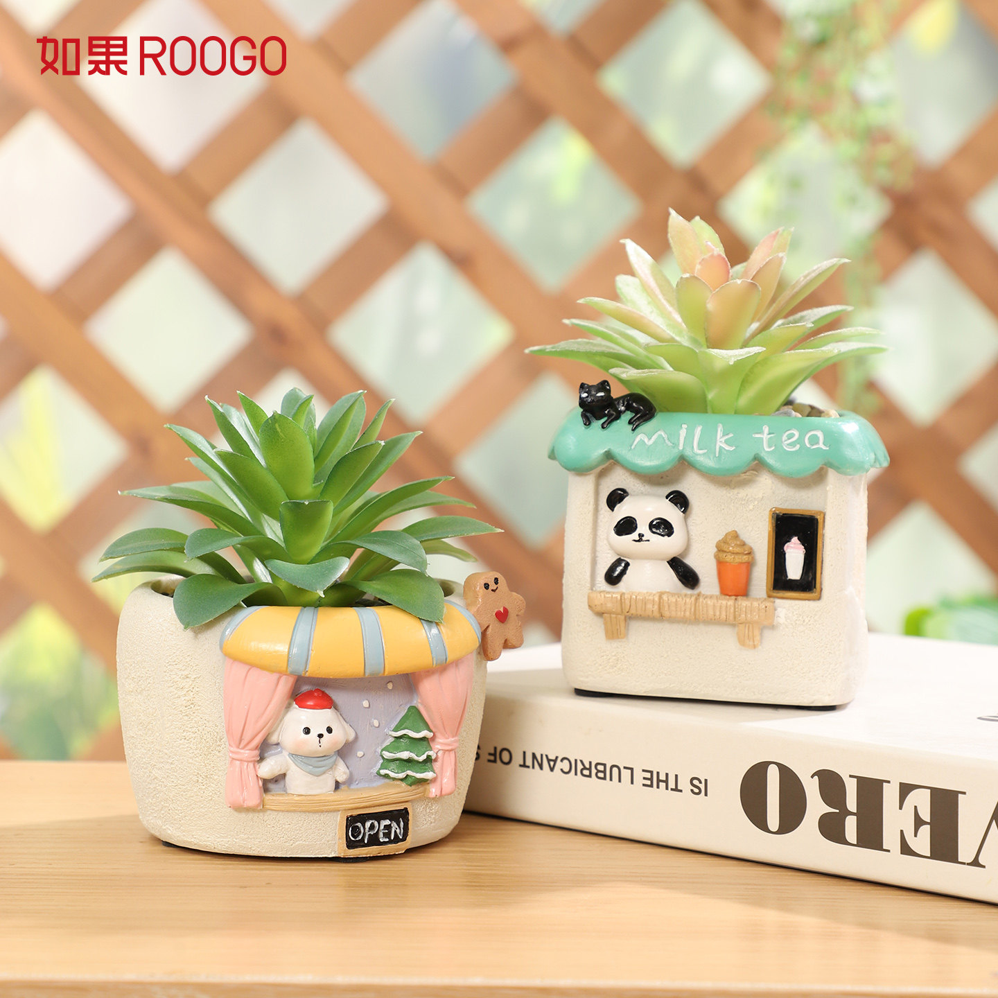 春日暖暖小屋花盆花园阳台创意造型微景观多肉植物盆栽桌面装饰品