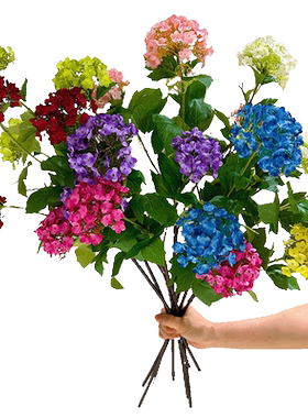 wo+仿真花绣球假花电视柜摆放
