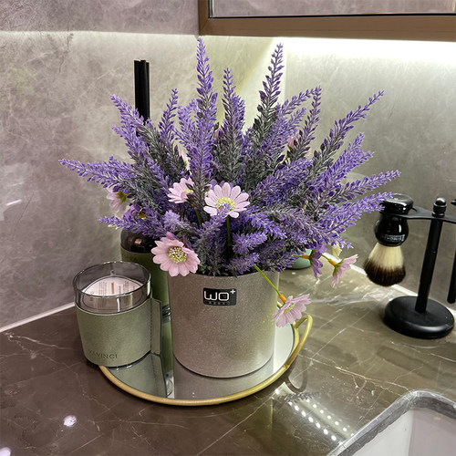 wo+仿真薰衣草盆栽民宿商场阳台