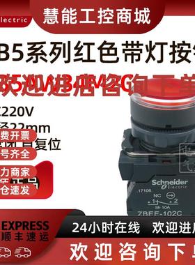 议价施耐德XB5AW34M2C 220VAC 红色平头带灯按钮 1NC