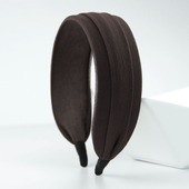 内层防滑发卡 洋葱谷仓 舒适薄平真丝头箍发饰 优雅纯色宽4CM发箍