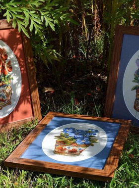 正宗DMC法国十字绣俄套件黄色小盆花欧式花卉系列精准印花