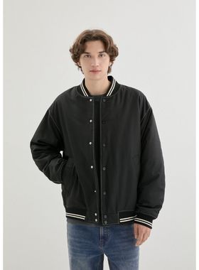 GUESS韩国代购25冬男女休闲通勤棒球领防风保暖棉服夹克宽松外套