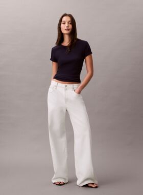 韩国代购2026春季CK女修身华夫格短袖T恤透气轻薄休闲47F233G