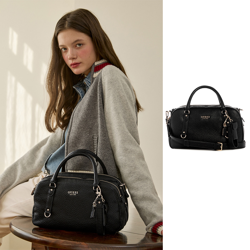 GUESS韩国代购25冬女士复古休闲经典金属标波士顿腋下单肩包方包