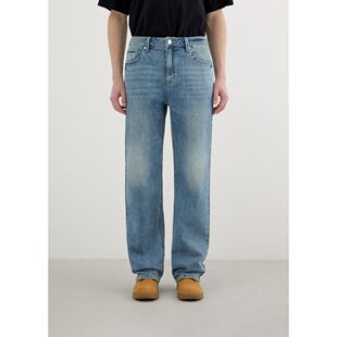 舒适耐穿经典 休闲裤 水洗MQ1D7042 GUESS男直筒浅蓝牛仔裤 韩国代购