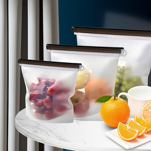 食物袋硅胶保鲜袋食品级环保密封野餐便携户外食品袋冰箱袋可循环