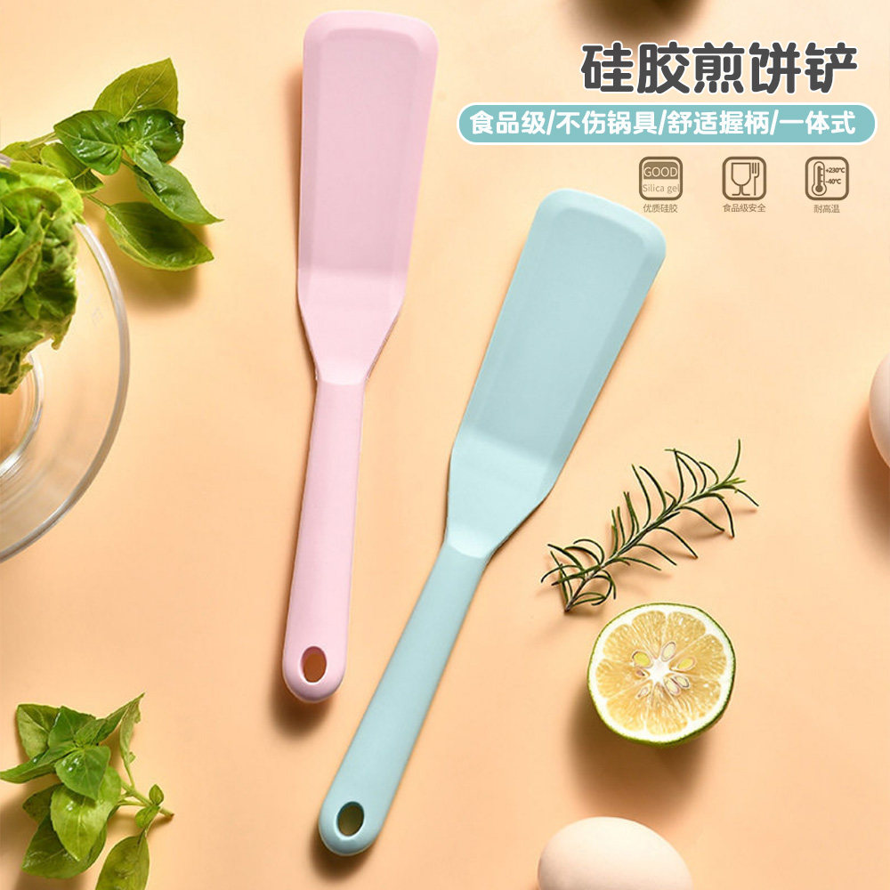 耐高温硅胶煎铲一体式不变形饼干铲迷你烘培铲不粘锅不伤锅曲奇铲