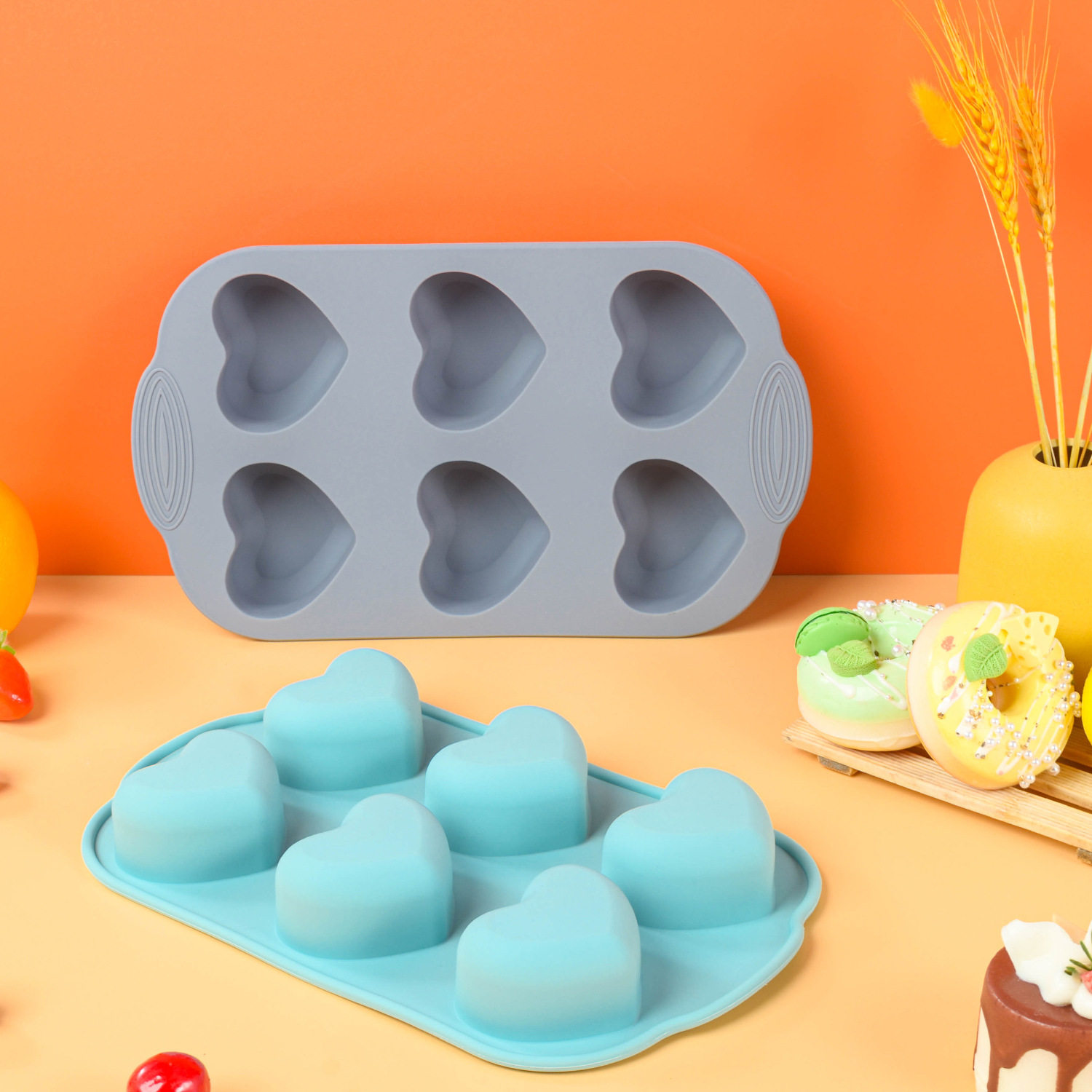 心形巧克力蛋糕模具硅胶食品级果冻马芬杯烘焙不粘易清洗耐高温