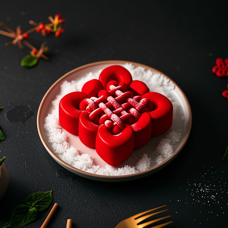 中国结蛋糕硅胶模具新年国潮风