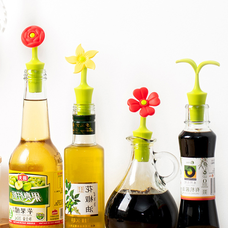 花型食品级硅胶塞瓶抽真空保鲜防漏密封葡萄酒红酒塞子调料瓶塞盖