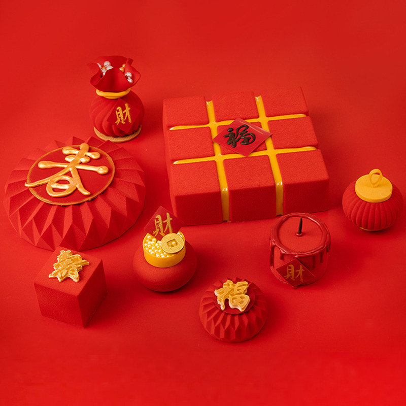 国潮国风新年春节慕斯硅胶模具