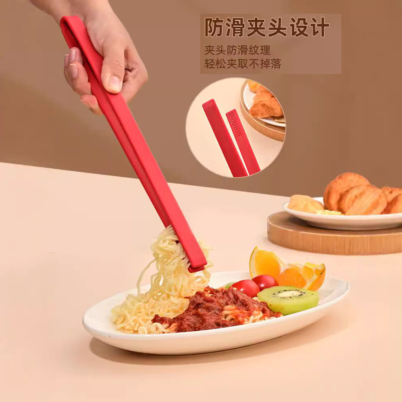 硅胶牛排V夹子沙律夹厨房耐高温食物烧烤肉面包食品煎鱼铲夹蔬菜