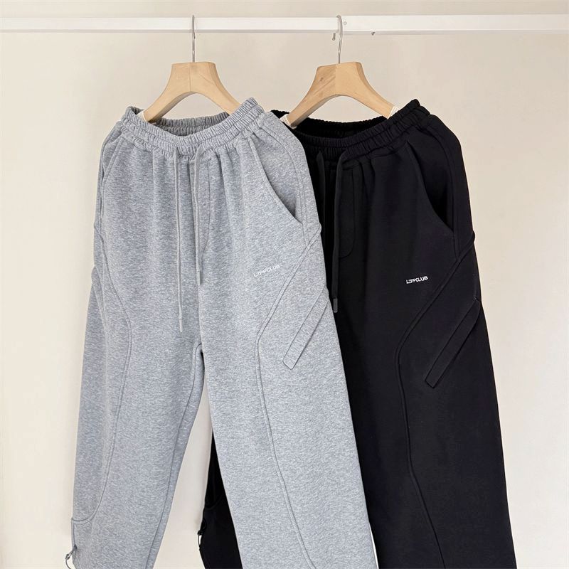 优质奥粒绒~150-190中大童一体绒运动裤冬季青少年加绒加厚卫裤