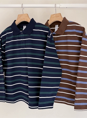 亲肤柔软~150-180码青少年条纹T恤新款童装中大童男童洋气长袖衫