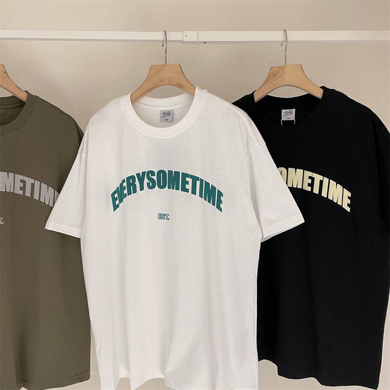 老客户福利款~150-190纯棉字母短袖T恤夏季薄款青少年宽松半袖t恤