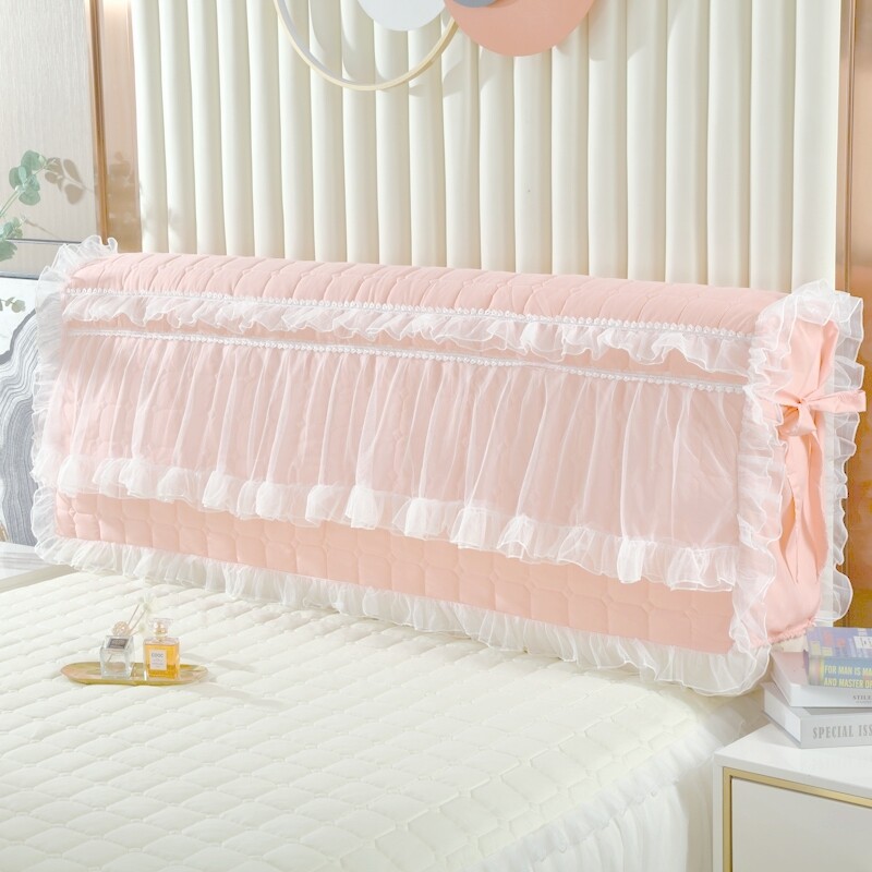 定制蕾丝全包床头罩公主风65高床头套夹棉加厚皮床防尘床头保护套