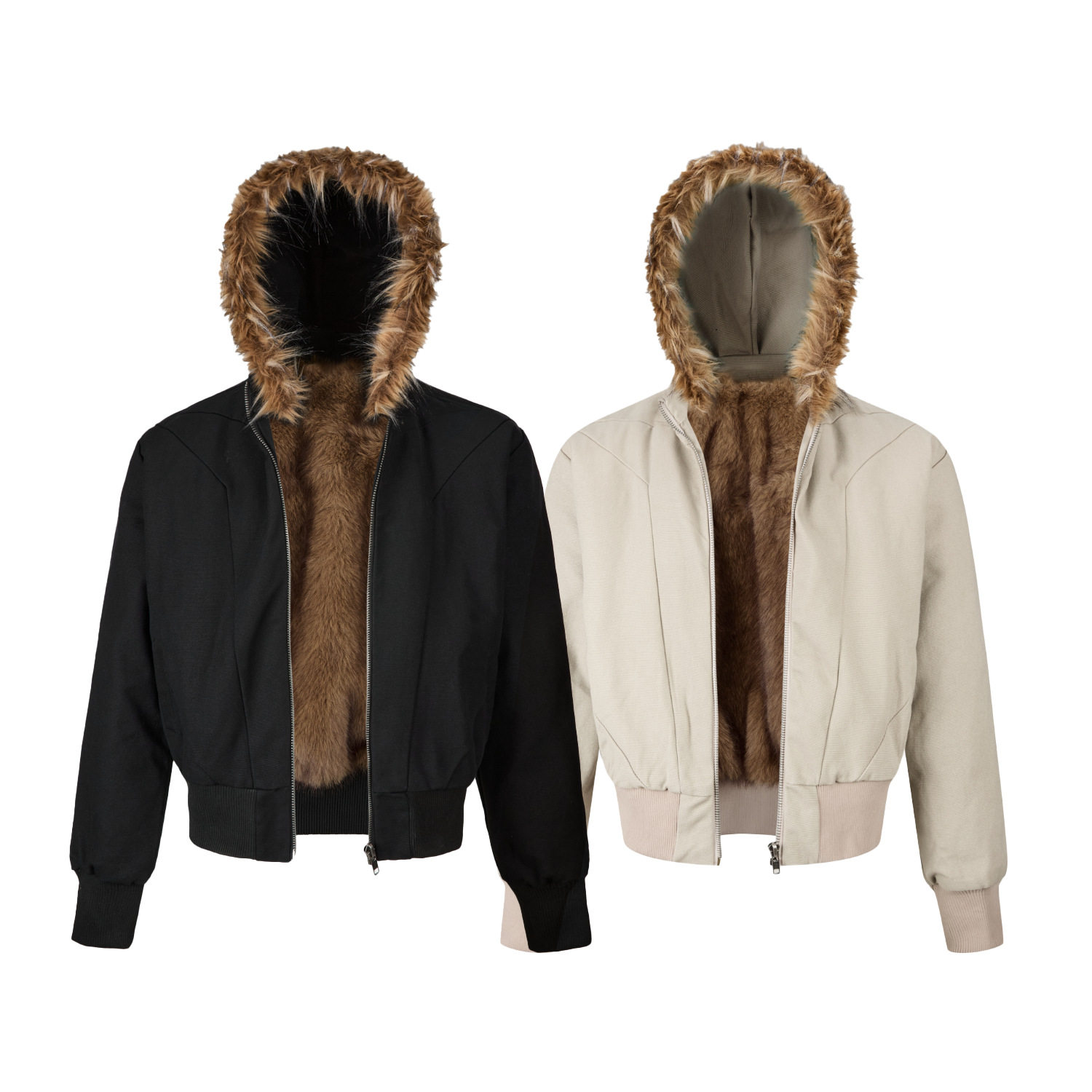 EME 复古座山狮夹克银狐可拆卸解构座山雕连帽水洗军帆布外套男女