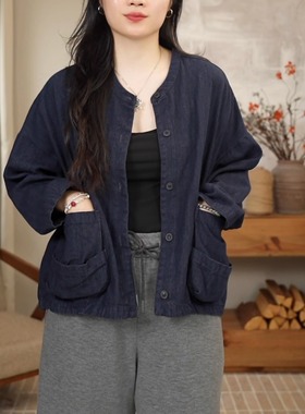 素若溪 韩版港风牛仔个性大口袋百搭休闲短外套 33022