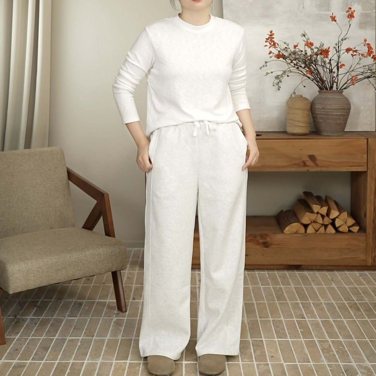 秋冬时尚慵懒抽绳直筒抽绳显瘦百搭运动休闲通勤卫裤女 8305,女装/女士精品,卫裤,淘宝优惠券,粉丝福利购,淘宝优惠卷