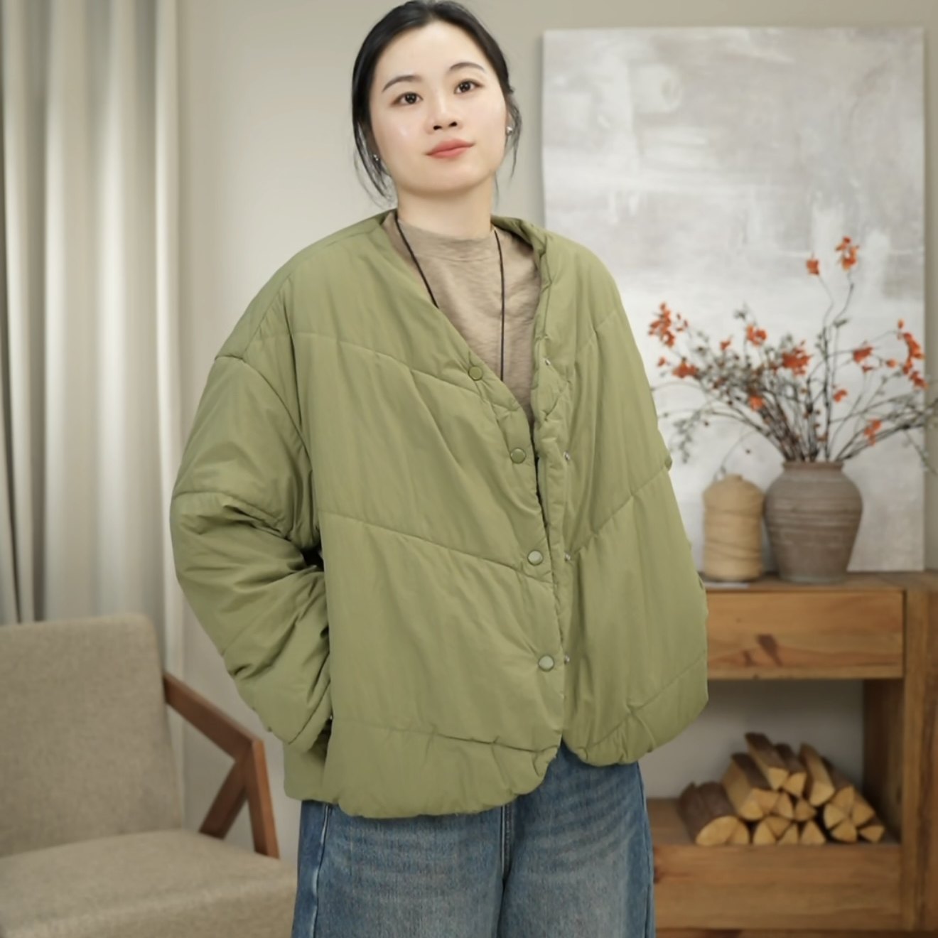 冬季厚款V领时尚纯色棉服羊毛保暖暗扣宽松女款外套 7328,女装/女士精品,棉衣/棉服,淘宝优惠券,粉丝福利购,淘宝优惠卷