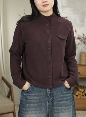 秋冬双面保暖德绒内搭时尚百搭半高领排扣上衣 25172