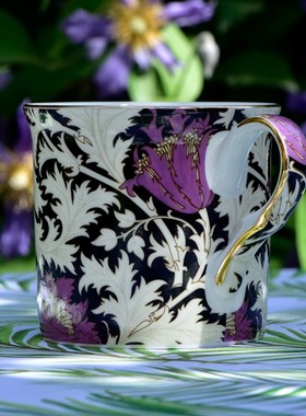 出口英国骨瓷William Morris创意北欧复古家用咖啡骨瓷杯马克杯子