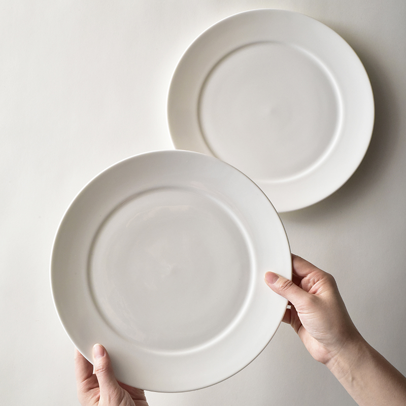 妙HOME骨瓷盘子白色意面沙拉盘